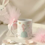 Mărturie botez fetiță – cană cu prințesă și săculeț roz