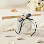 Mărturie nuntă – odorizant cameră floral personalizat cu numele mirilor