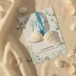 marturie botez baiat aripi ceramica cu animale safari si fundita albastra