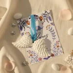 marturie botez aripi ceramice baiat cu panglica albastra si cartonas elefant