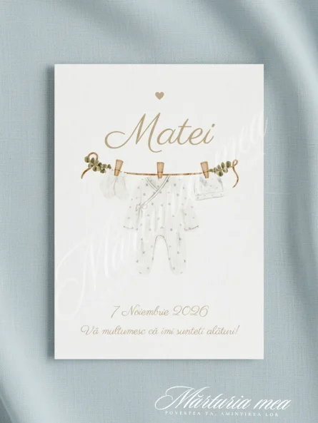 marturie botez baiat aripi ceramica cu carton hainute