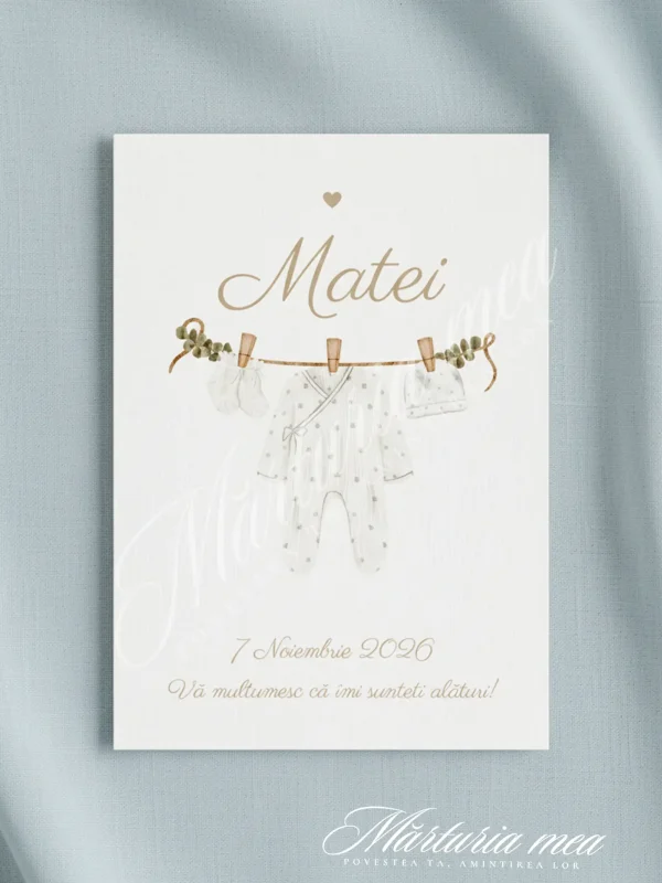 marturie botez baiat aripi ceramica cu carton hainute