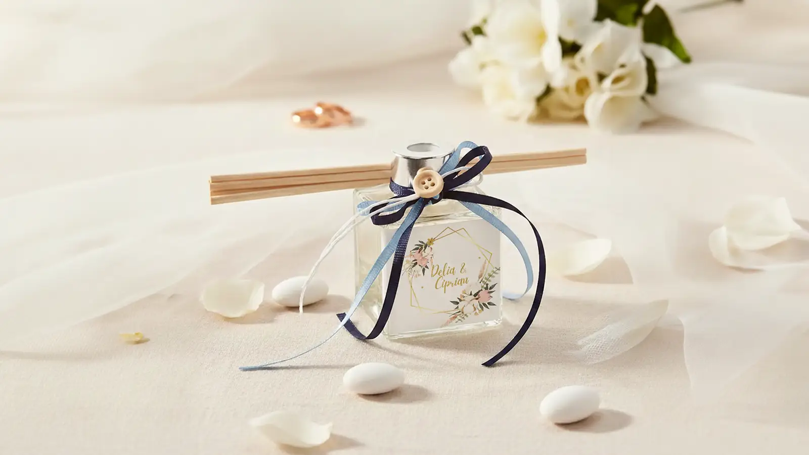 Lumânare parfumată embosată și mini parfum personalizat