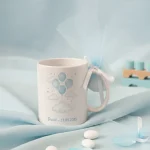 marturie botez baiat cana personalizata cu balonase bleu si tul