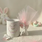 marturie botez fata cana personalizata cu vulpita si flori roz
