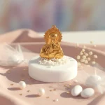 marturie icoana aurie pe baza alba decorativa pentru nunta si botez