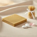 tul auriu pentru marturii DIY cu glitter, set 50 buc 24x24cm