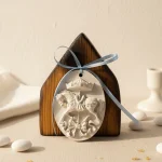 Carusel alb din ceramică mărturii botez și nuntă Marturia Mea