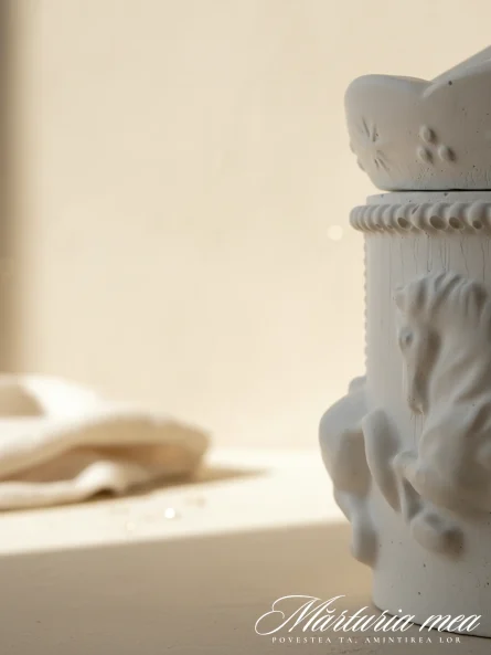 Carusel ceramic alb pentru mărturii botez și nuntă Marturia Mea