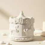 Carusel ceramic alb model regal pentru mărturii botez și nuntă Marturia Mea