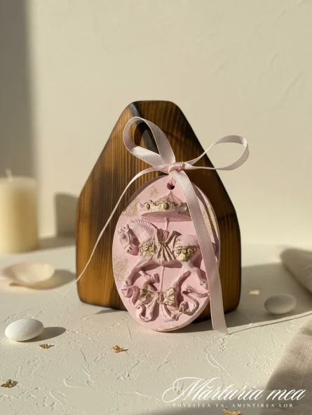 Mini Carusel roz din Ceramică - imagine 2